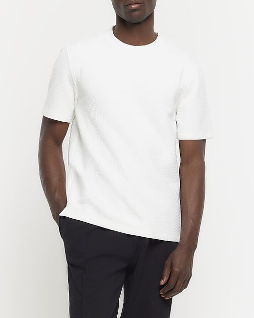 River Island Slim Fit Quilted T-Shirt