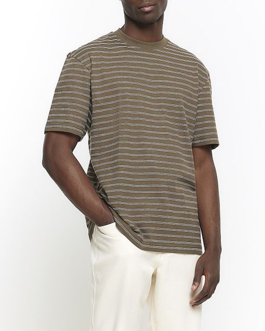 River Island Regular Fit Ri Studio Stripe T-Shirt