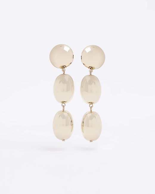 River Island Gold Round Drop Earrings
