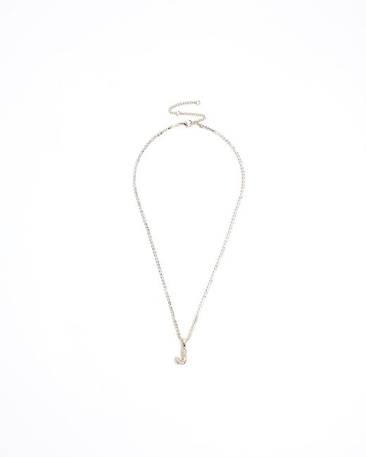 River Island Gold J Initial Necklace