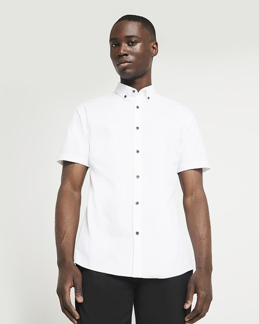River Island Muscle Fit Textured Smart Shirt
