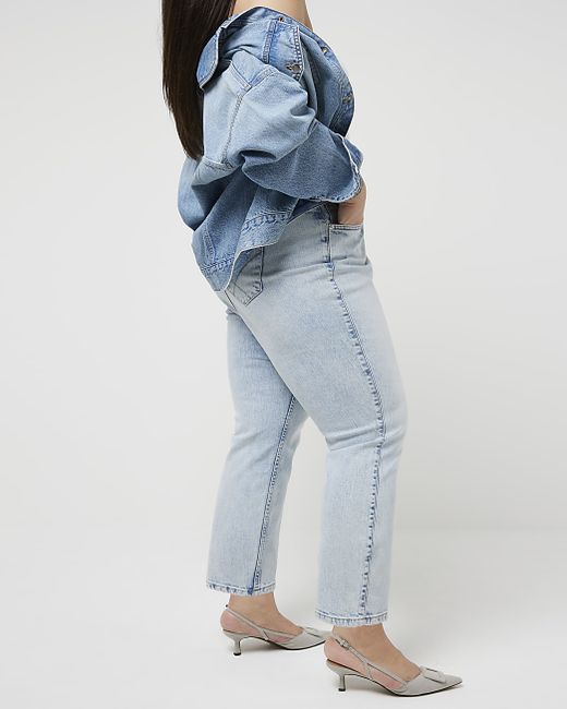 River Island Plus High Waisted Slim Straight Jeans