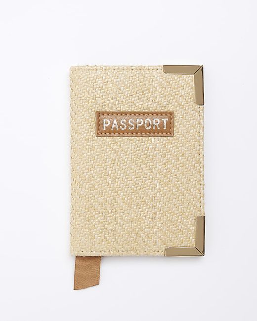 River Island Womens Raffia Passport Cover