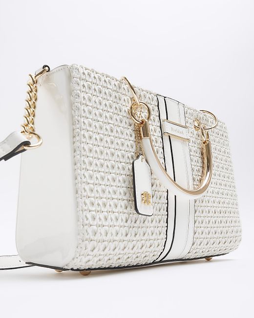 River Island Panelled Weave Tote Bag
