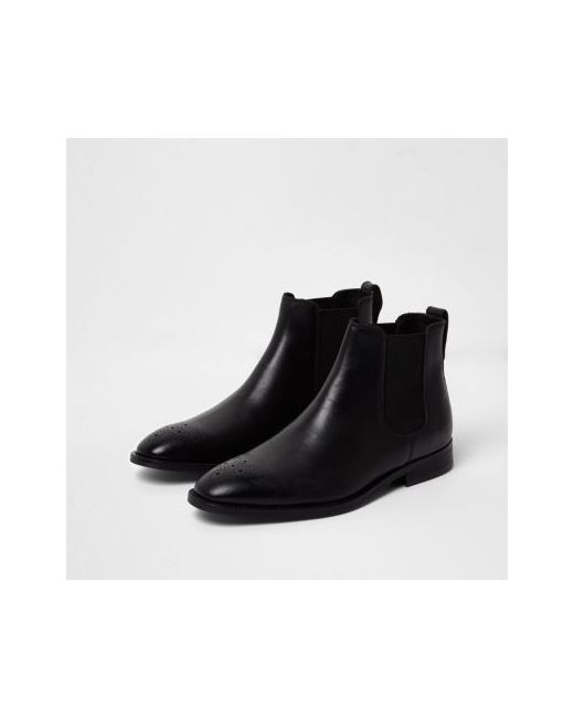 River Island leather brogue chelsea boots