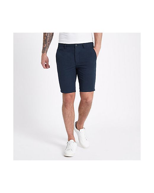 River Island slim fit Oxford chino shorts