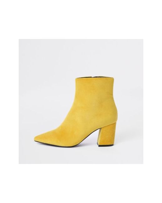 River Island pointed block heel boots