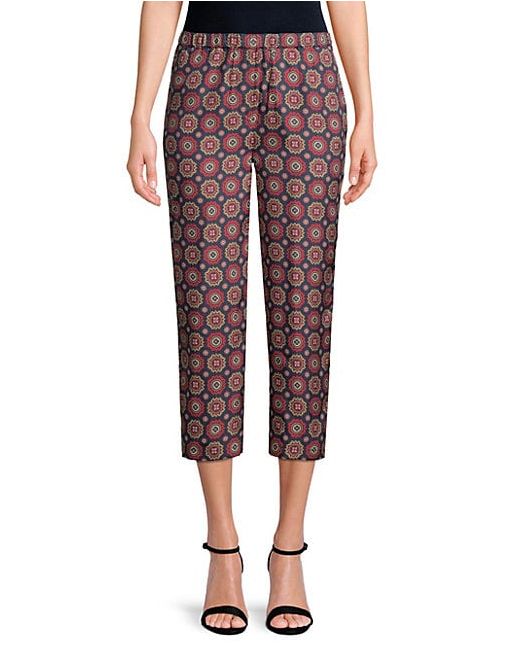Burberry Printed Silk Cropped Pants