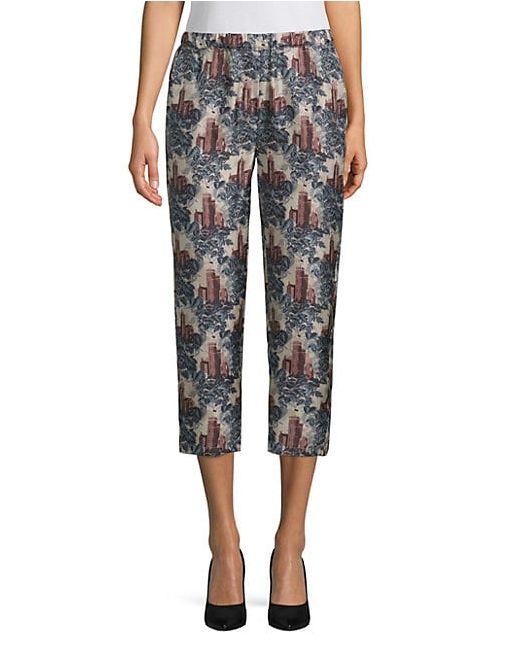 Burberry Printed Silk Cropped Pants