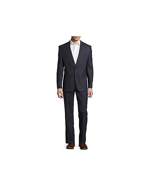 Vince Camuto Solid Notch Lapel Fitted Wool Suit