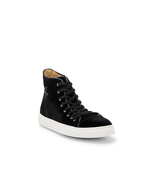 Charlotte Olympia Purrrfect Velvet Patent Leather High-Top Sneakers