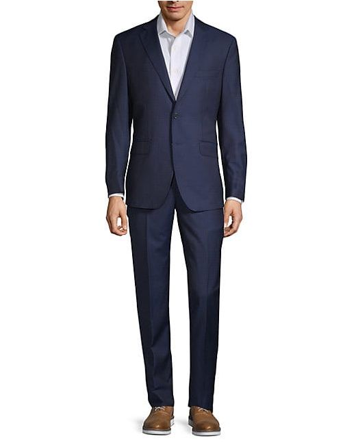 Saks Fifth Avenue Made in Italy Modern-Fit Check Wool Suit