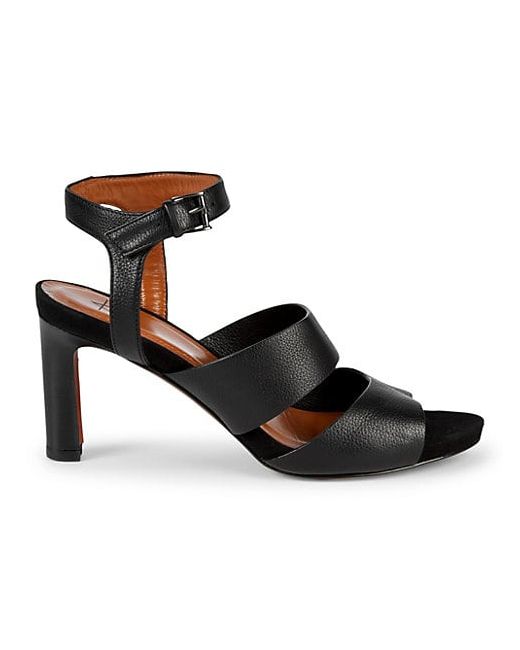 Aquatalia Basha Pebbled Leather Strappy High-Heel Sandalss