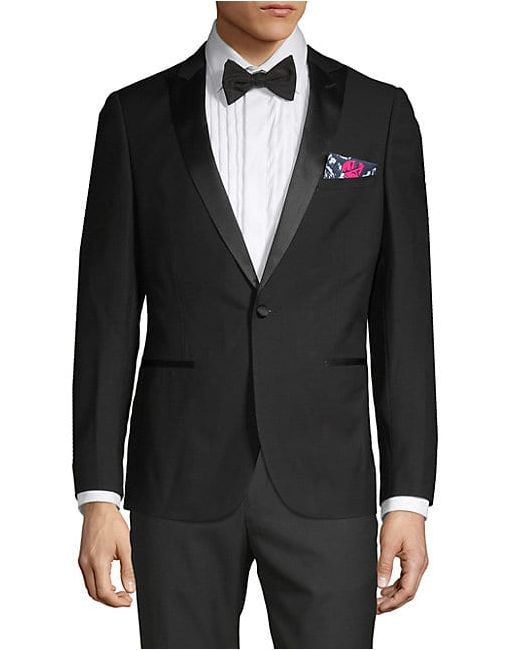 Paisley and Gray Slim Fit Tuxedo Dinner Jacket