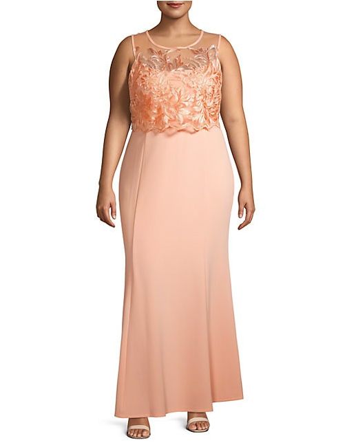 Marina Plus Lace Popover Gown