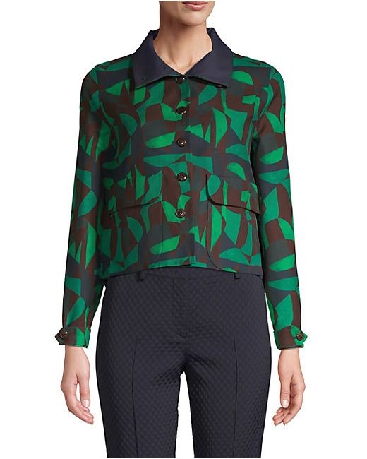 Akris Isidor Abstract-Print Stretch Cotton Jacket