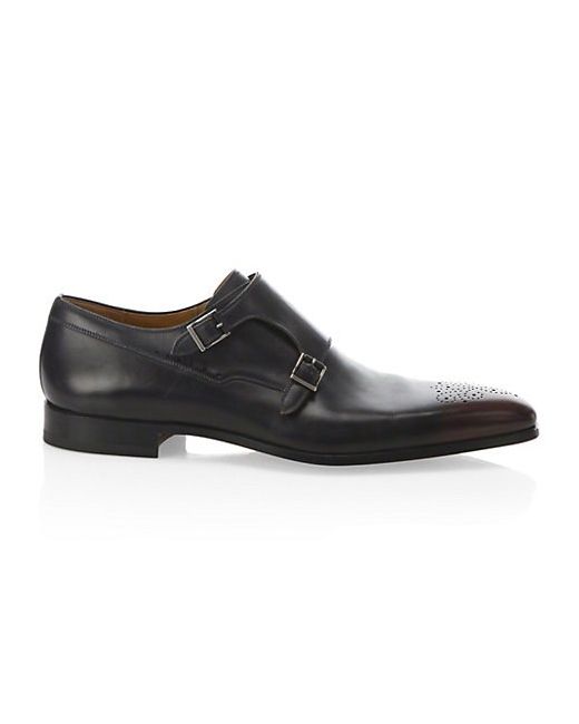 Saks Fifth Avenue COLLECTION BY MAGNANNI Two-Tone Double Monk Shoes