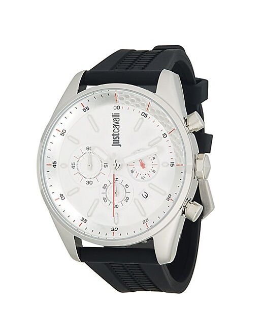 Just Cavalli Energia Stainless Steel Rubber-Strap Chronograph Watch