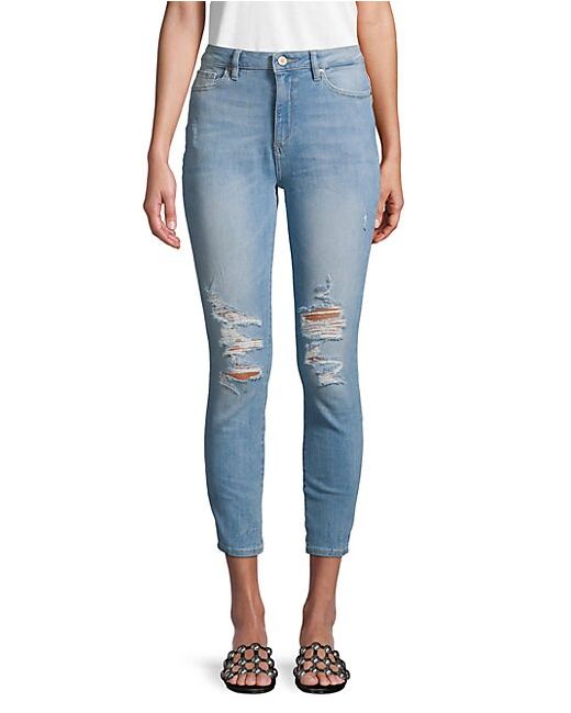 DL Premium Denim High-Rise Cropped Skinny Jeans