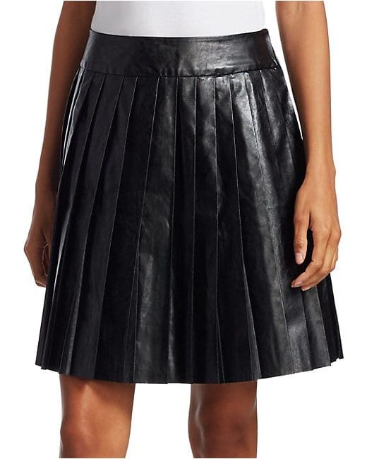 We11done Faux-Leather Pleated Mini Skirt
