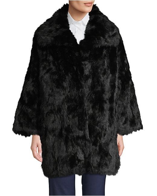 Adrienne Landau Oversized Rabbit Fur Coat