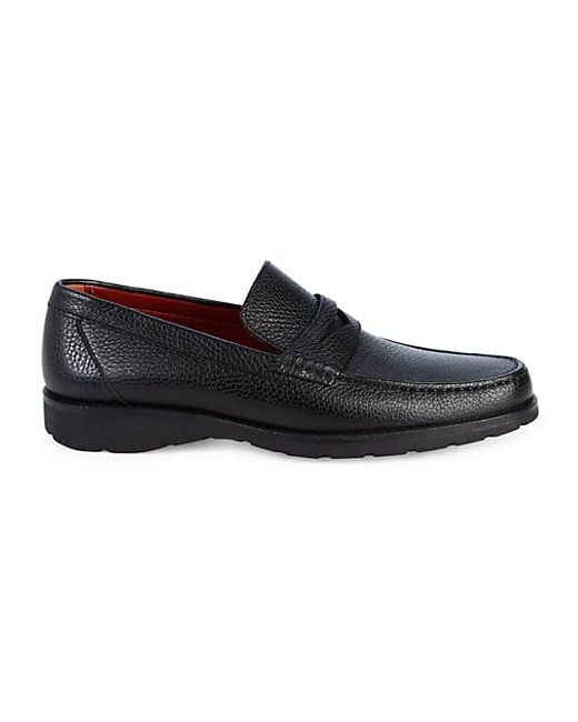 a. testoni Moc-Toe Leather Loafers