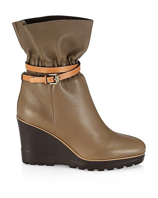 Chloé Robin Leather Wedge Boot