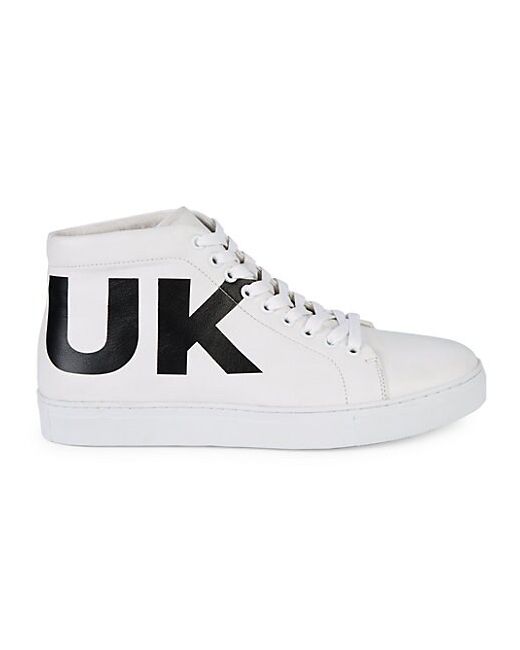French Connection Triomphe Leather High-Top Sneakers