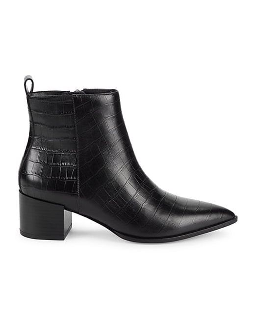 Saks Fifth Avenue Emerson Croc-Embossed Leather Ankle Boots