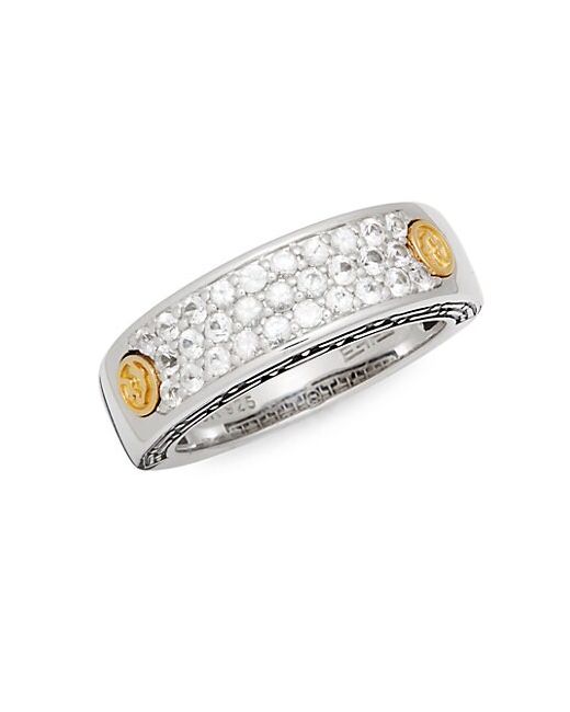 Effy Sterling 18K Yellow Gold White Sapphire Band Ring