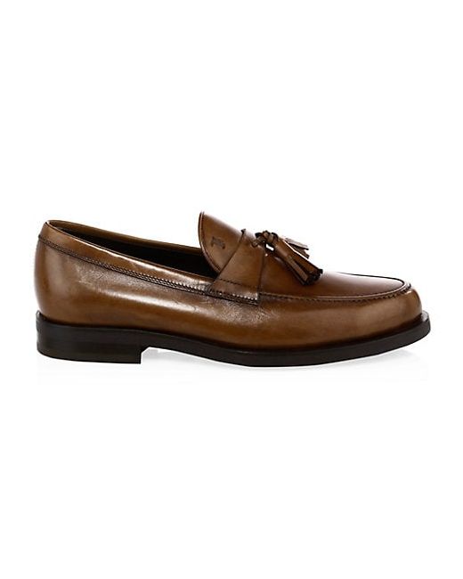Tod's Moccasino Leather Tassel Loafers