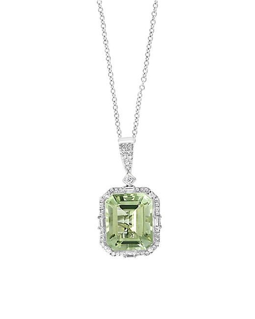 Effy 14K White Gold Amethyst Diamond Pendant Necklace