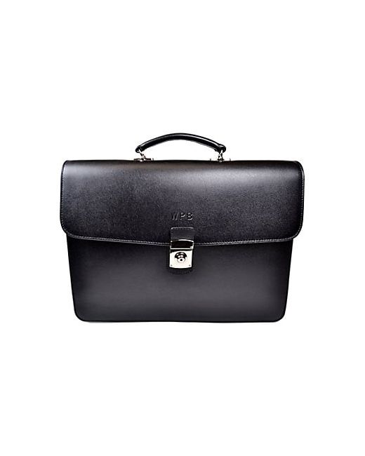ROYCE New York Saffiano Leather Double Gusset Briefcase