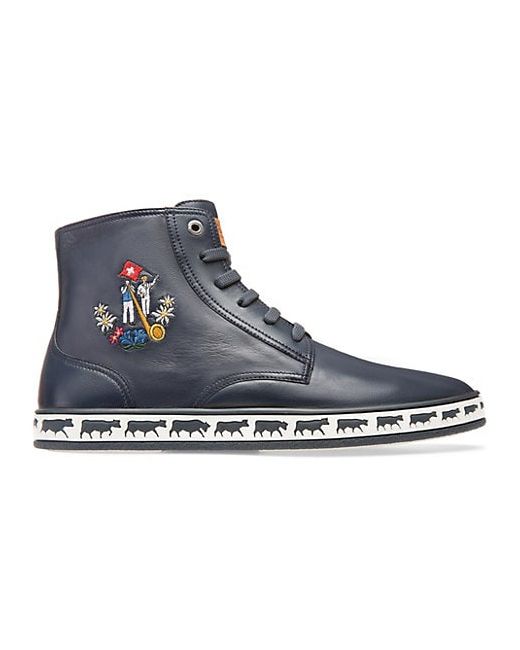 Bally Animals Alpistar Leather High-Top Sneakers