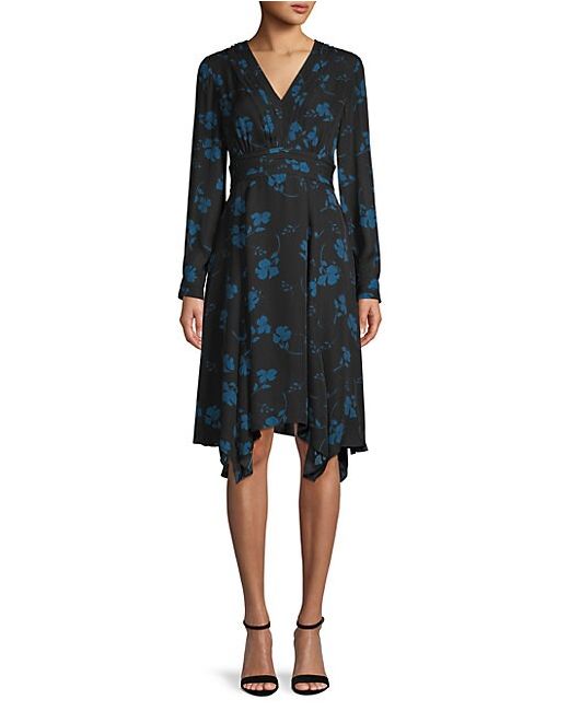 Parker Moody Floral-Print Silk-Blend A-Line Dress