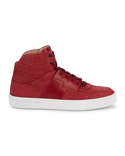 Tod's All Leather High-Top Sneakers