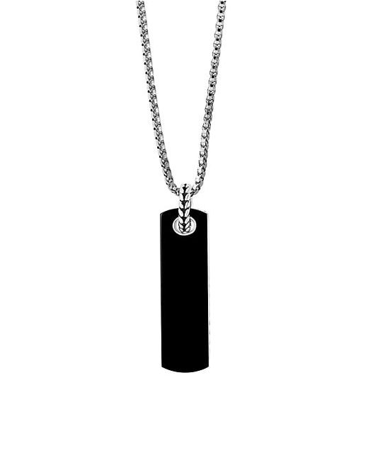 Effy Sterling Black Onyx Tag Pendant Necklace