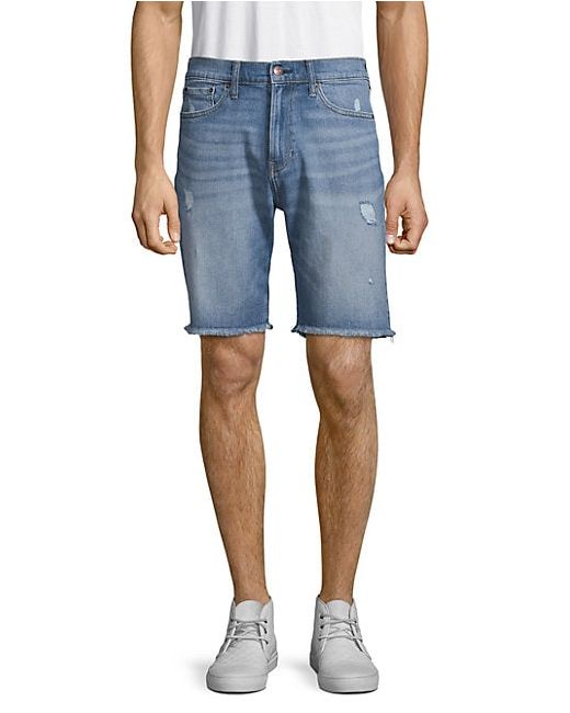 Calvin Klein Jeans Straight-Fit Ripped Denim Shorts