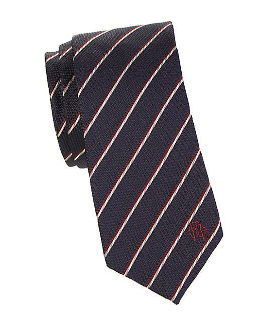 Roberto Cavalli Logo Striped Silk Tie
