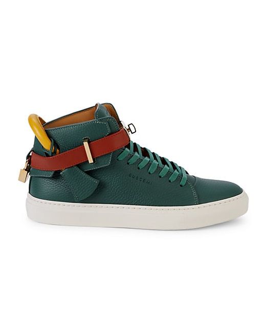 Buscemi Trio Colorblock Leather High-Top Sneakers