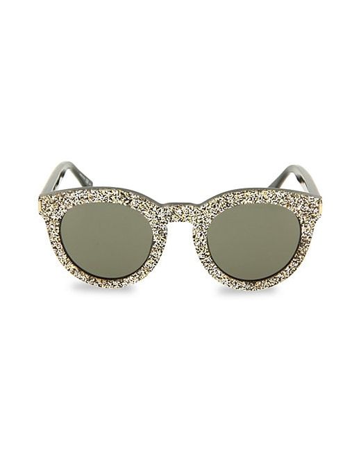 Saint Laurent Round Glitter 47MM Sunglasses