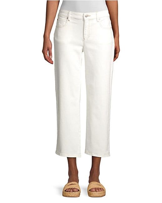 Eileen Fisher Undyed Organic Cotton Cropped Straight Jeans