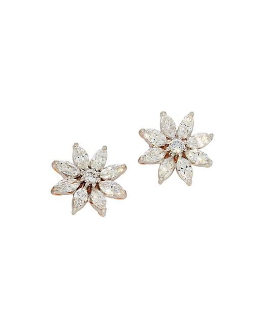 Saks Fifth Avenue 14K White Gold Diamond Earrings