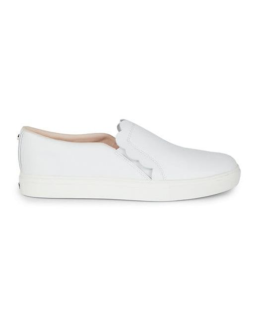 Kate Spade New York Speed Scallop Leather Slip-On Sneakers