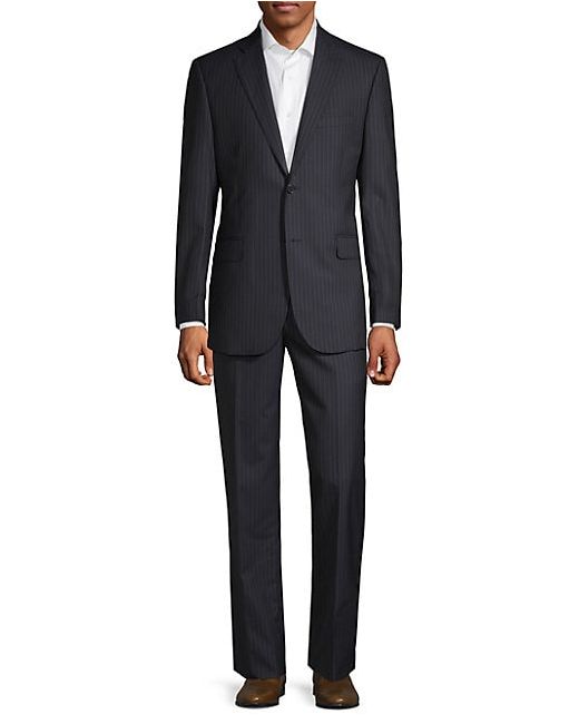 Saks Fifth Avenue Made in Italy Classic-Fit Dotted Pinstripe Wool Suit