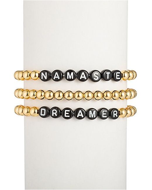 Eye Candy LA The Luxe Namaste Dreamer 18K Goldplated Alphabet Bead Bracelet