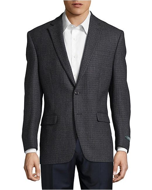 Lauren Ralph Lauren Checkered Wool Suit Jacket