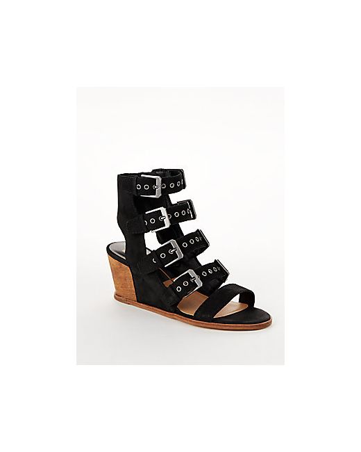 Dolce Vita Laken Leather Wedge Cage Sandals