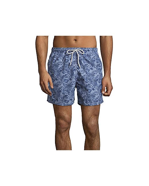 Saks Fifth Avenue Made in Italy Chambray Printed Swim Trunks