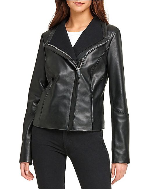 Dkny Asymmetric Leather Jacket